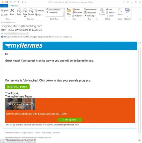 hermes pishing|hermes email security advice.